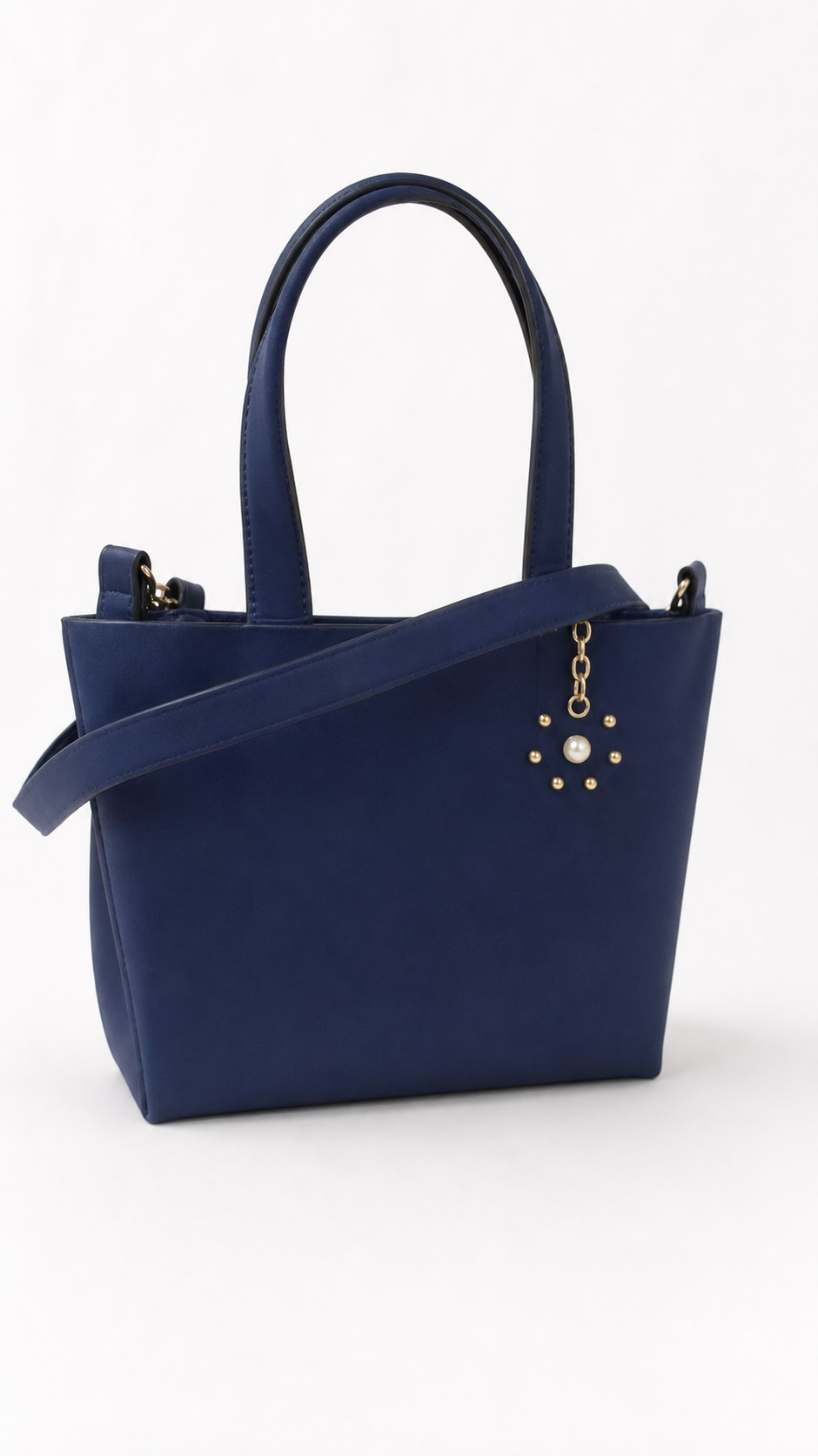 Elegant Royal Blue Leather Tote Bag