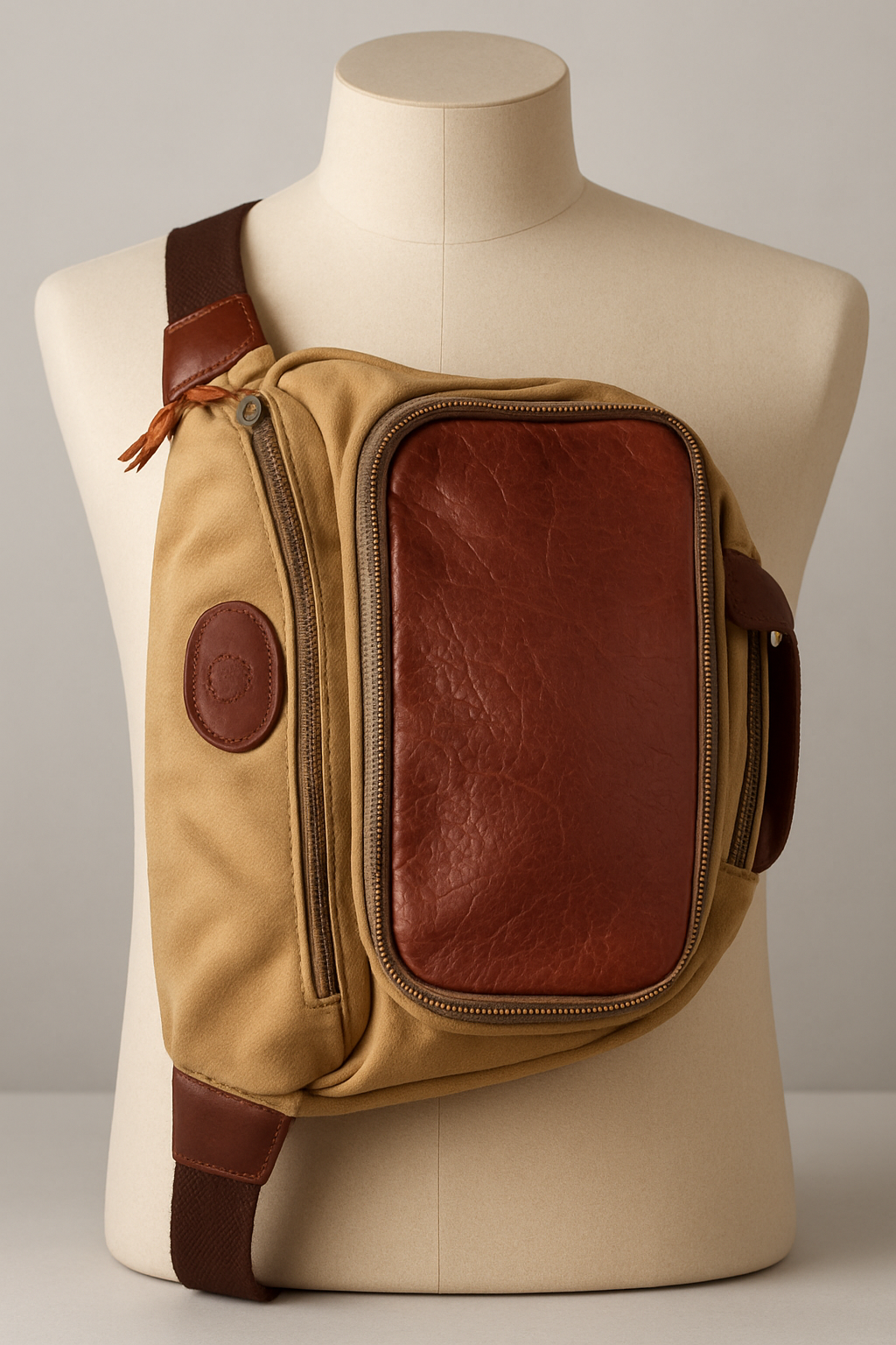 Stylish Canvas and Leather Backpack