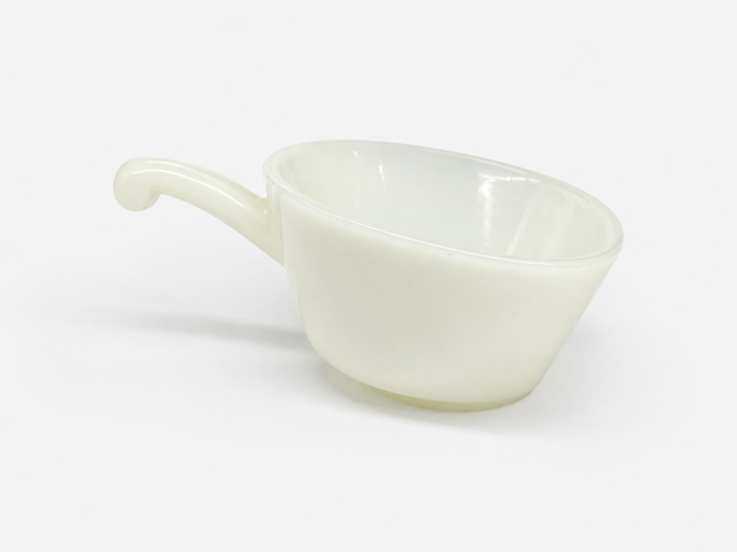 White Glass Ovenware Cup with Handle