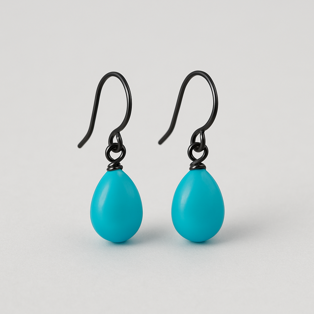Teardrop Blue Earrings