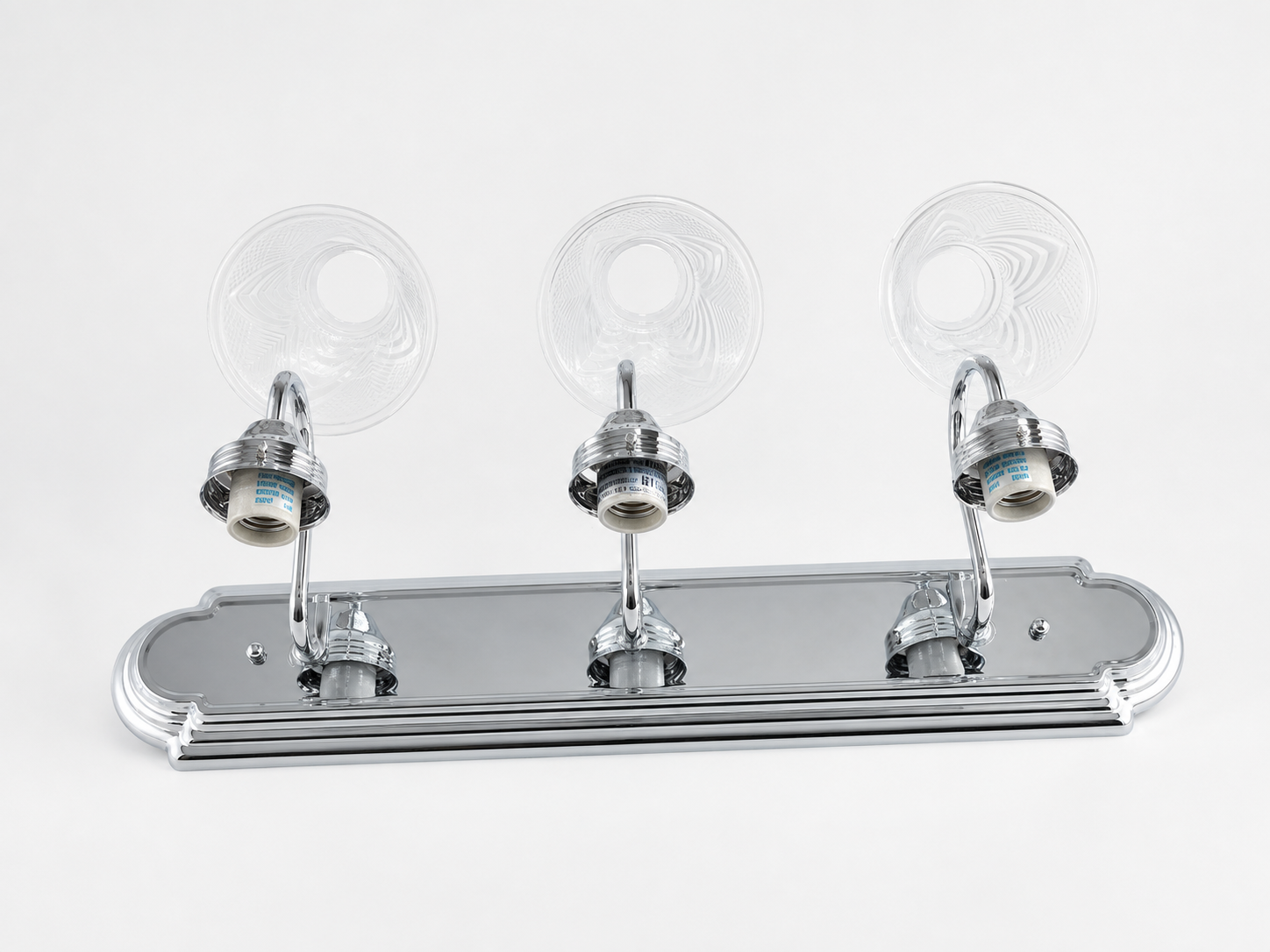 Triple Bulb Vanity Light Fixture with Glass Shades