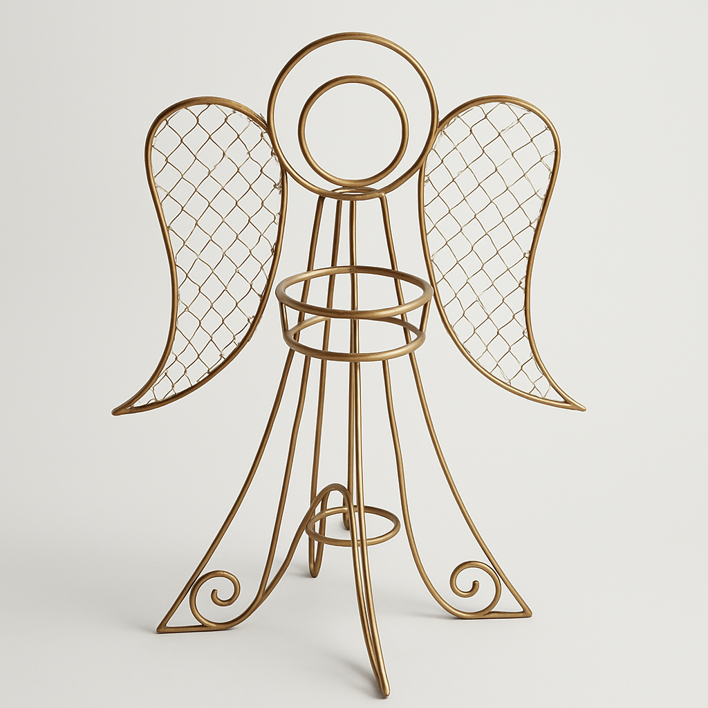 Decorative Metal Angel Plant Stand