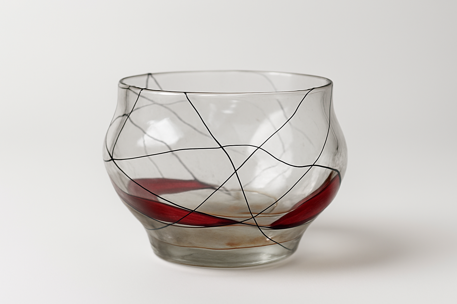 Vintage Glass Vase with Wire Wrap