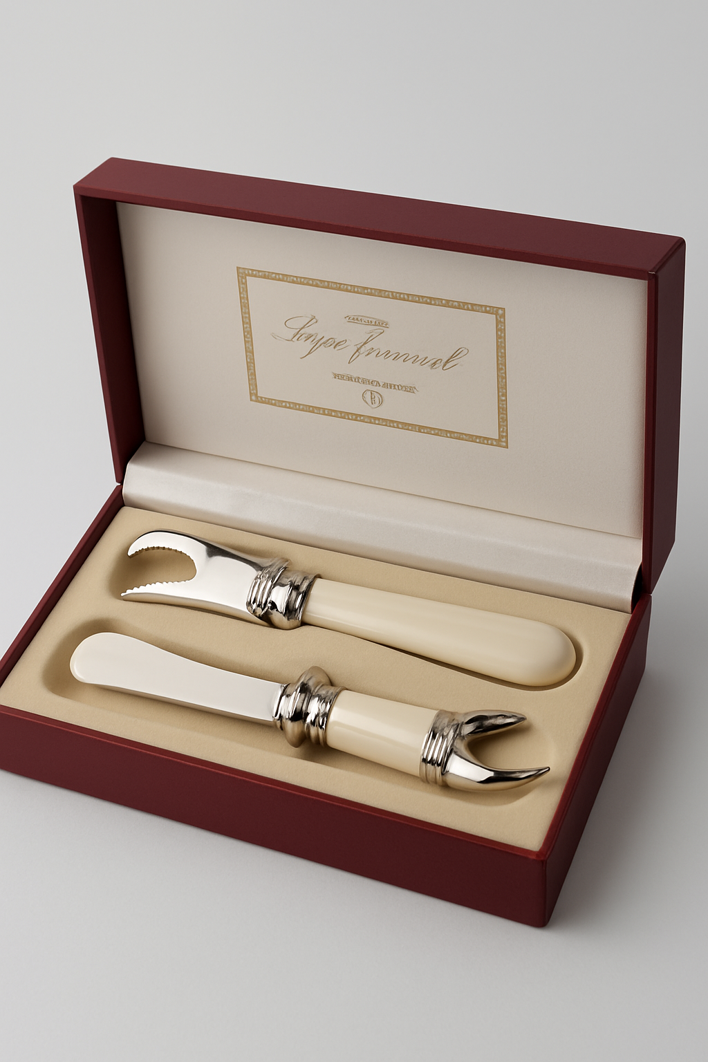 Elegant Cheese Knife and Fork Set