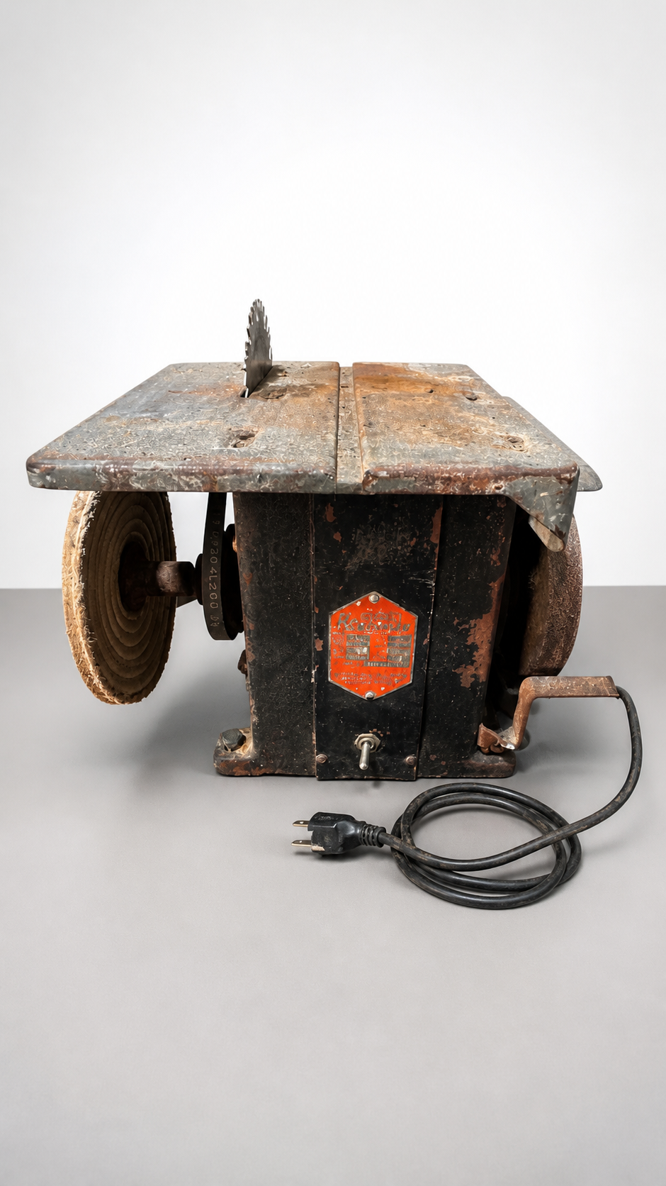 Vintage Stanley Handyman Heavy Duty Bench Grinder -saw-buffet 3 in 1 with Metal Housing