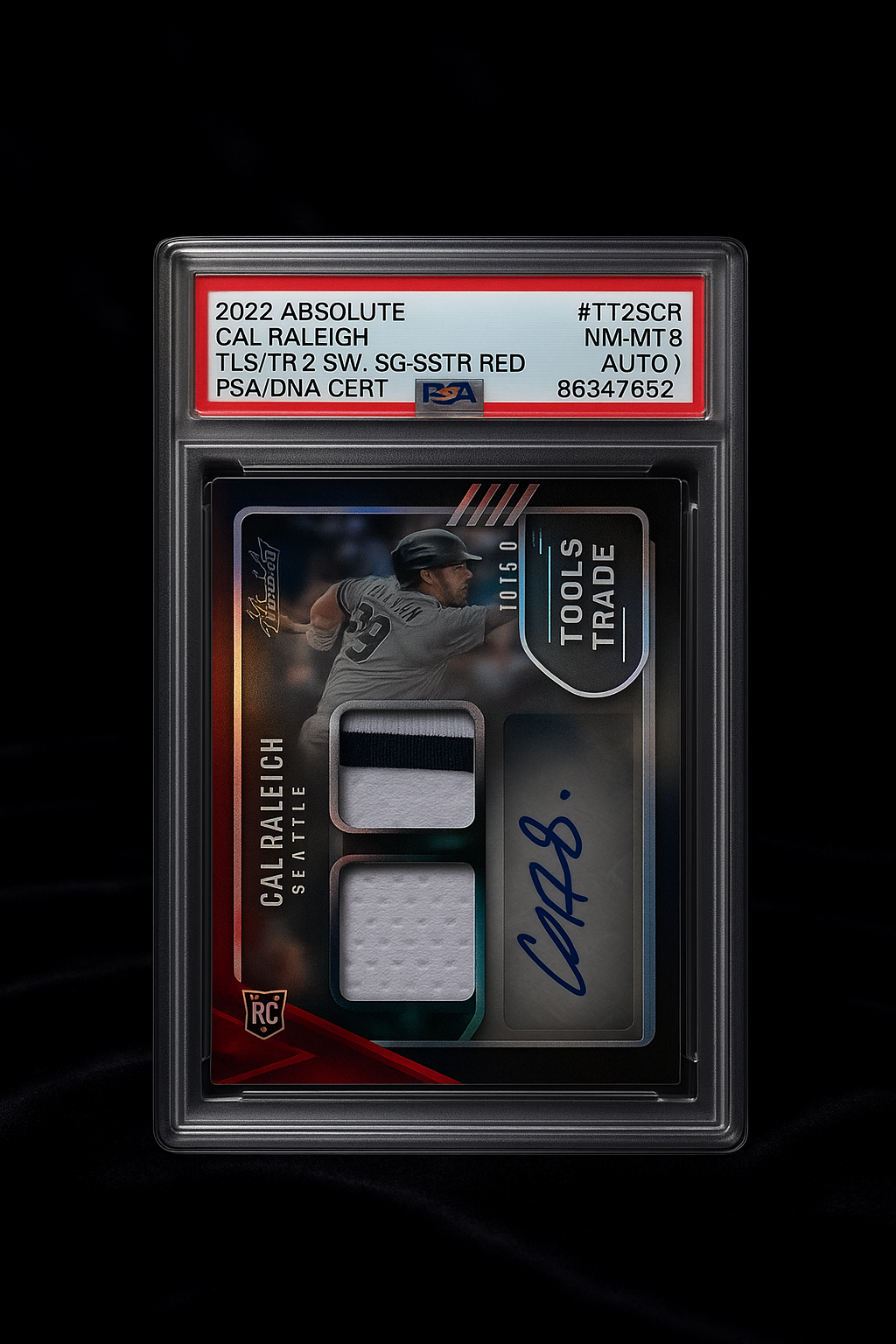 2022 Absolute Cal Raleigh Autographed Baseball Card