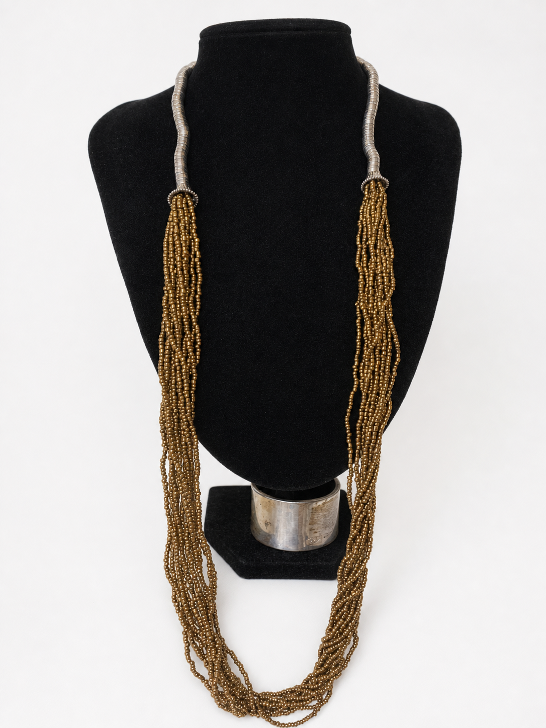 Elegant Metallic Bronze Beaded Necklace