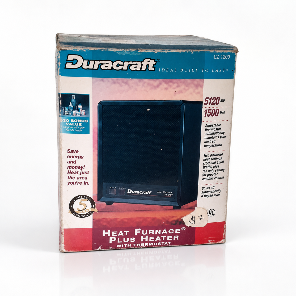 Duracraft CZ-1200 Heat Furnace Plus Heater with Thermostat