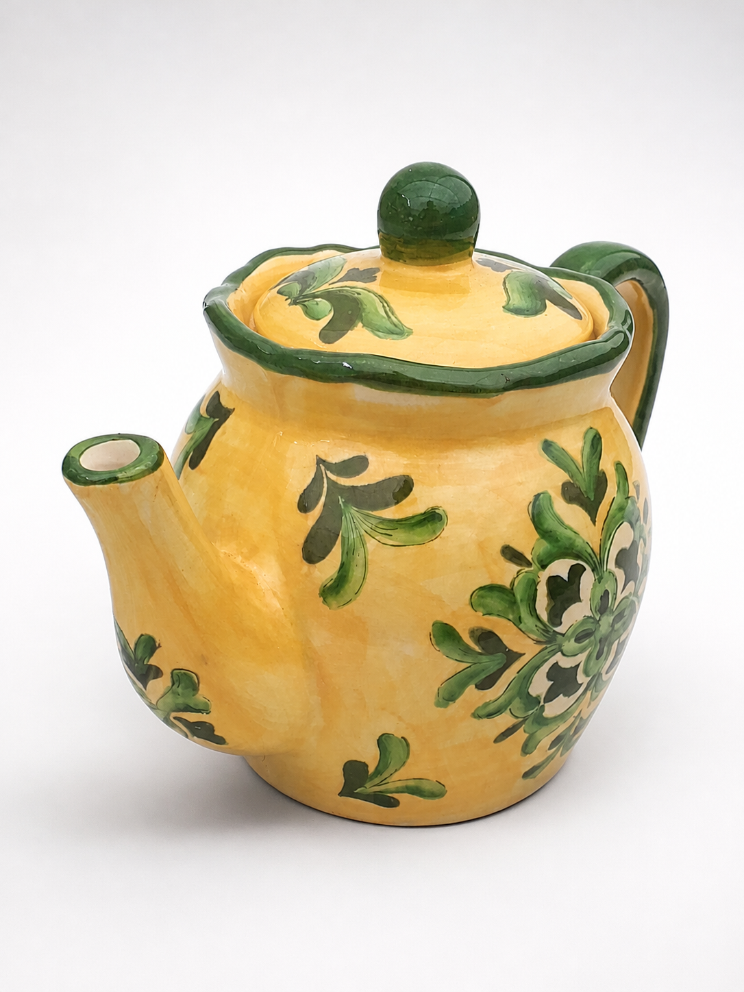 Hand-Painted Ceramic Teapot with Lid