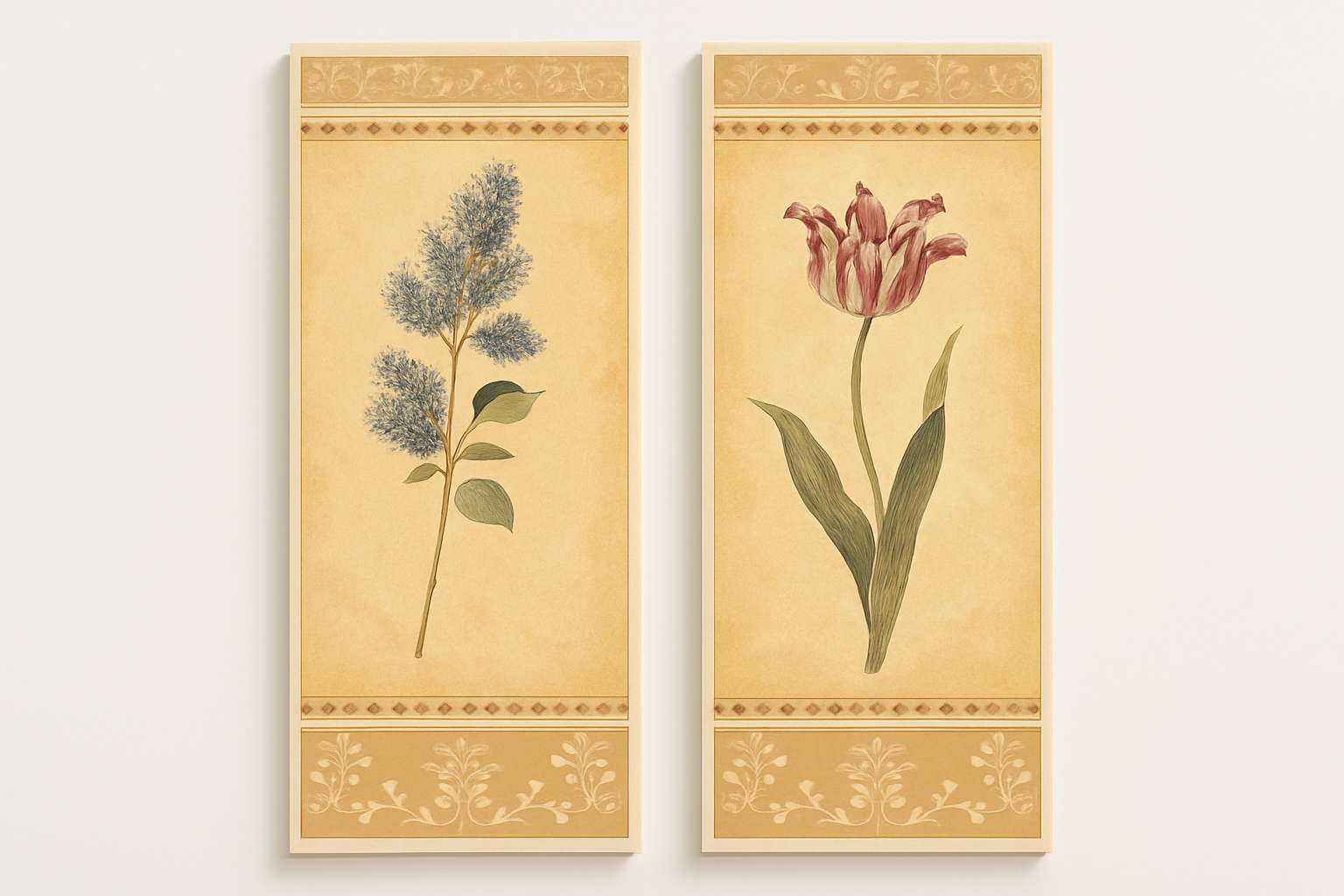 Elegant Floral Wall Art Panels
