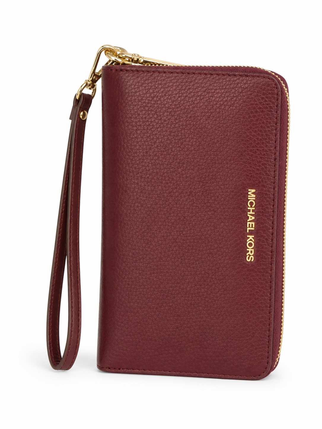 Michael Kors Maroon Leather Zip-Around Wallet