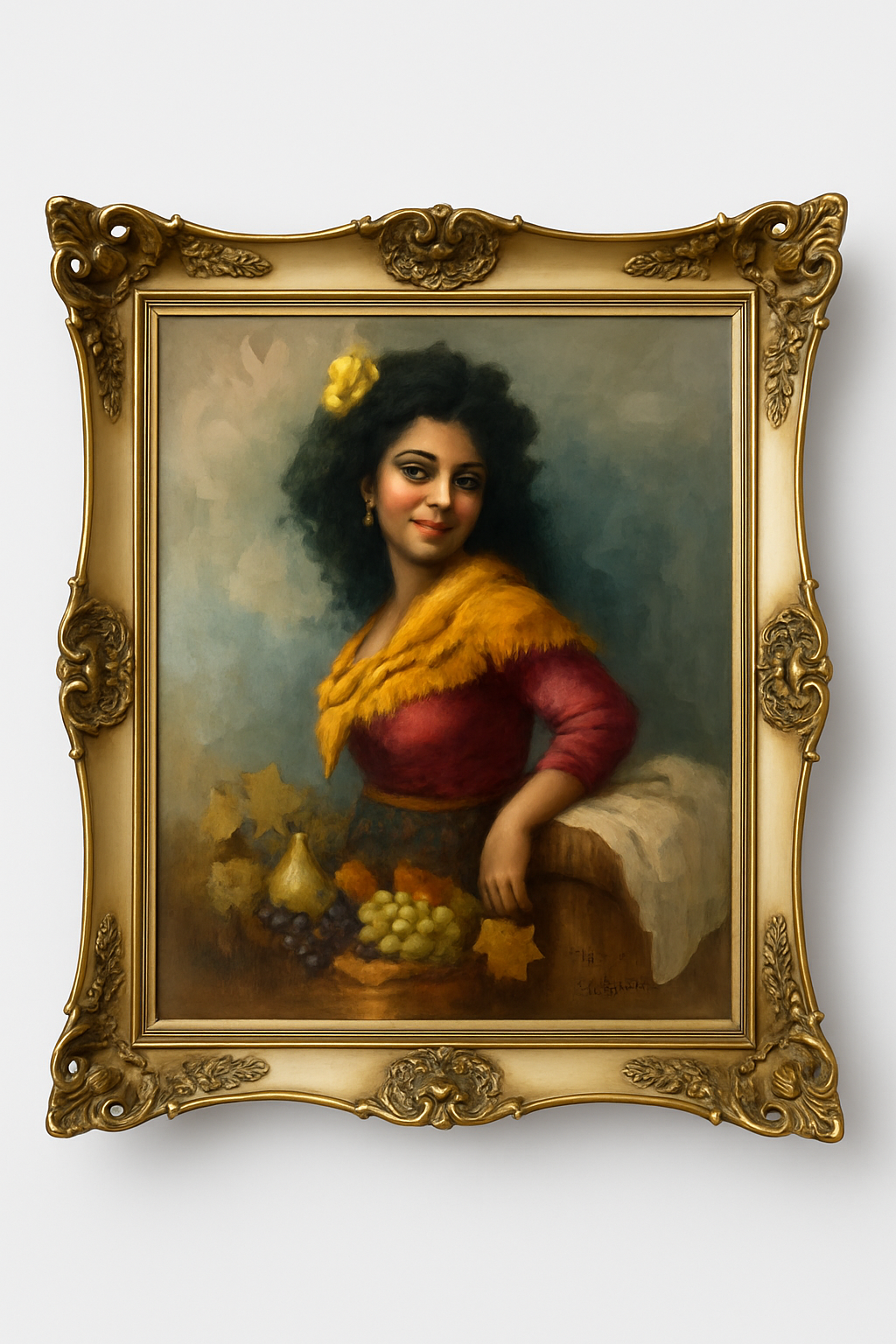 Vintage Framed Portrait Painting