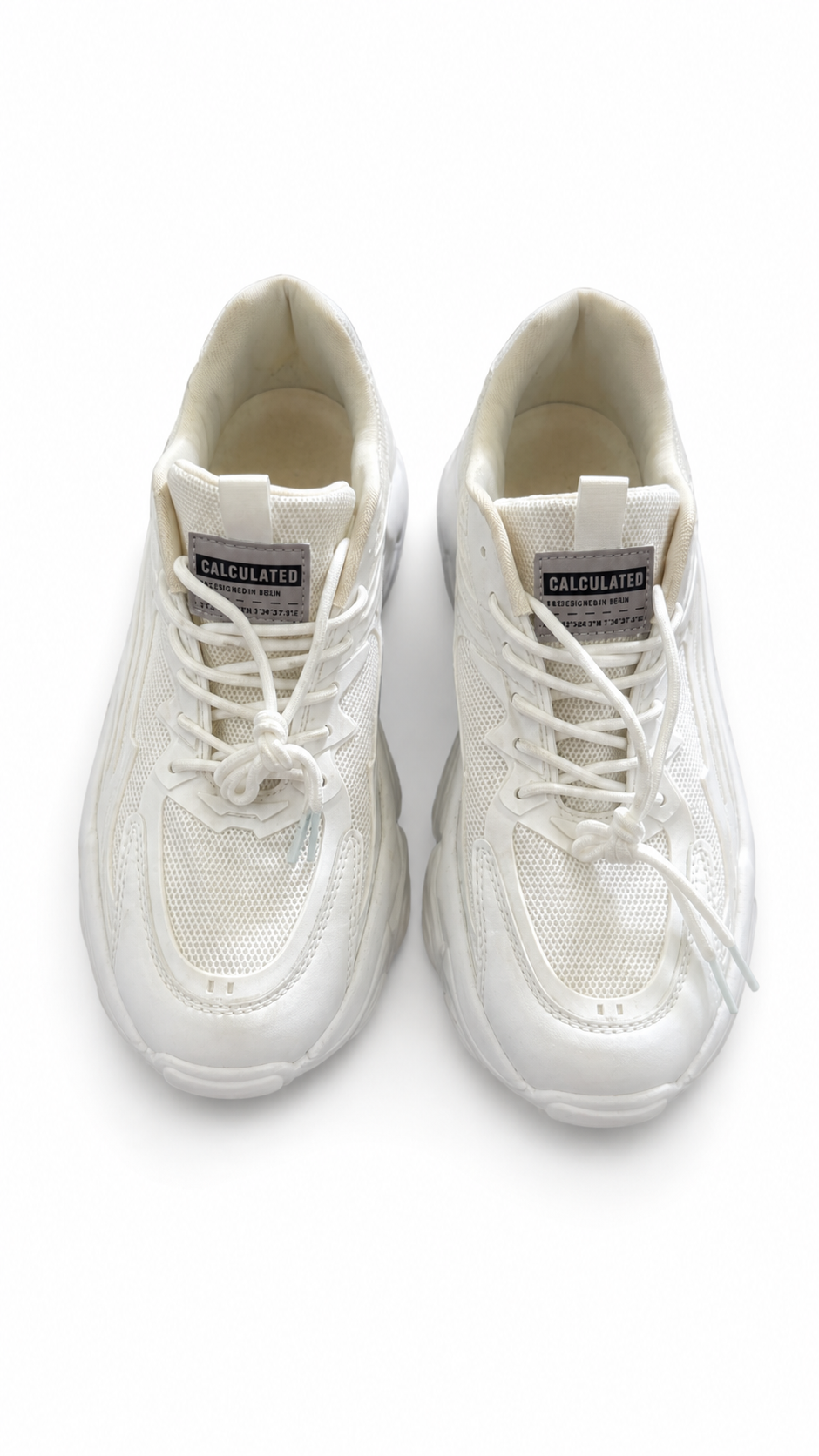 Calculated White Chunky Sneakers mens, Size 10