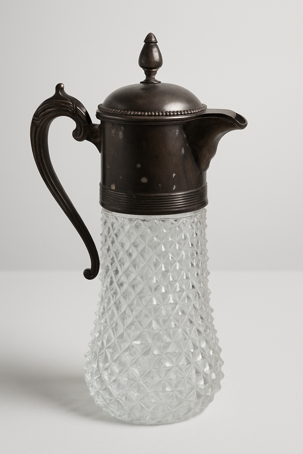 Vintage Crystal and Silver-Plated Pitcher