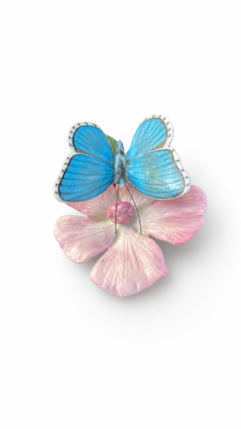 Handcrafted Blue Butterfly Floral Brooch