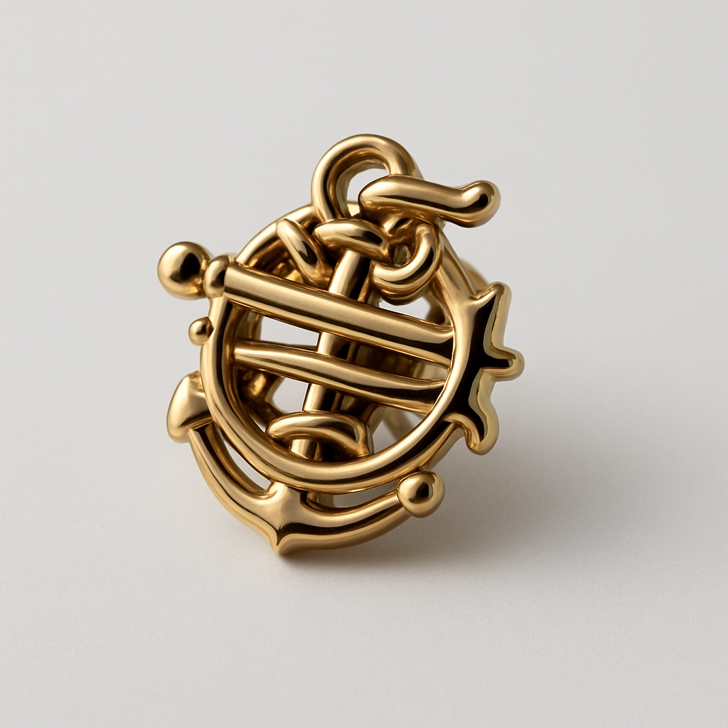 Gold Nautical Brooch