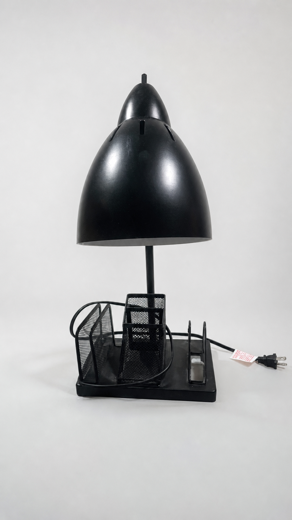 Modern Black Desk Lamp with Organizer
