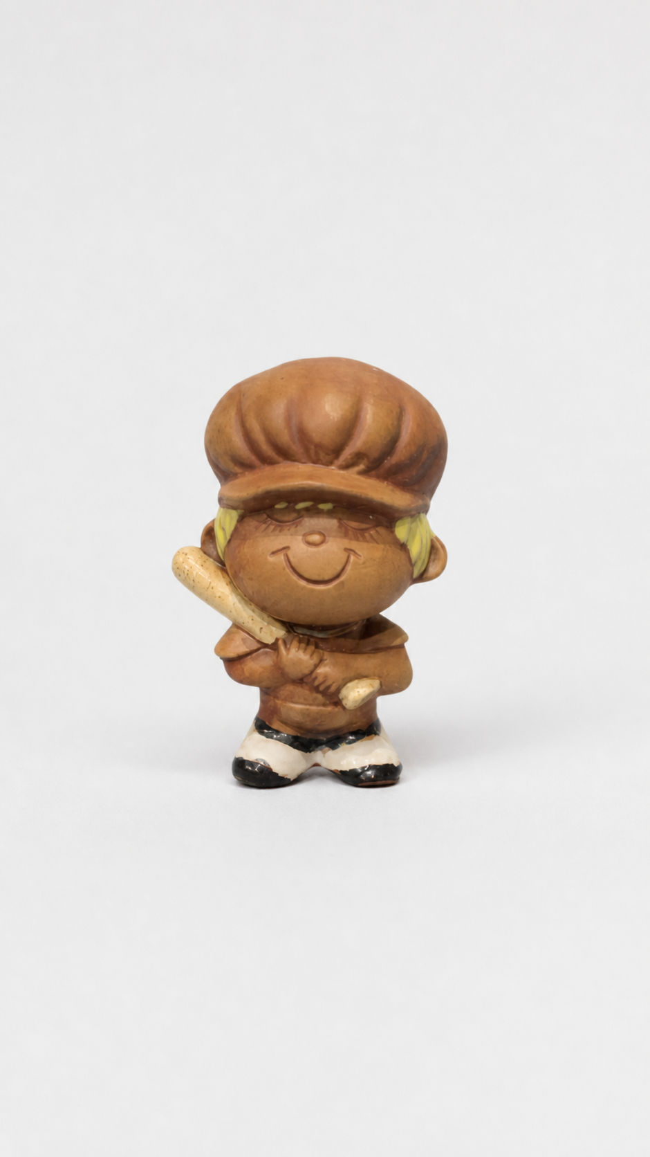 Charming Baseball Player Ceramic Figurine