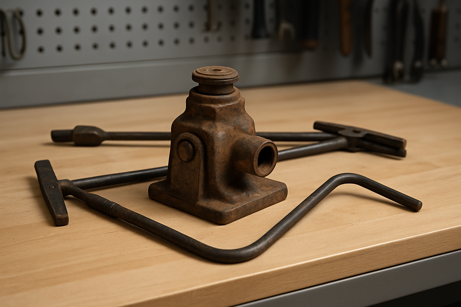 Vintage Car Jack and Lug Wrench Set