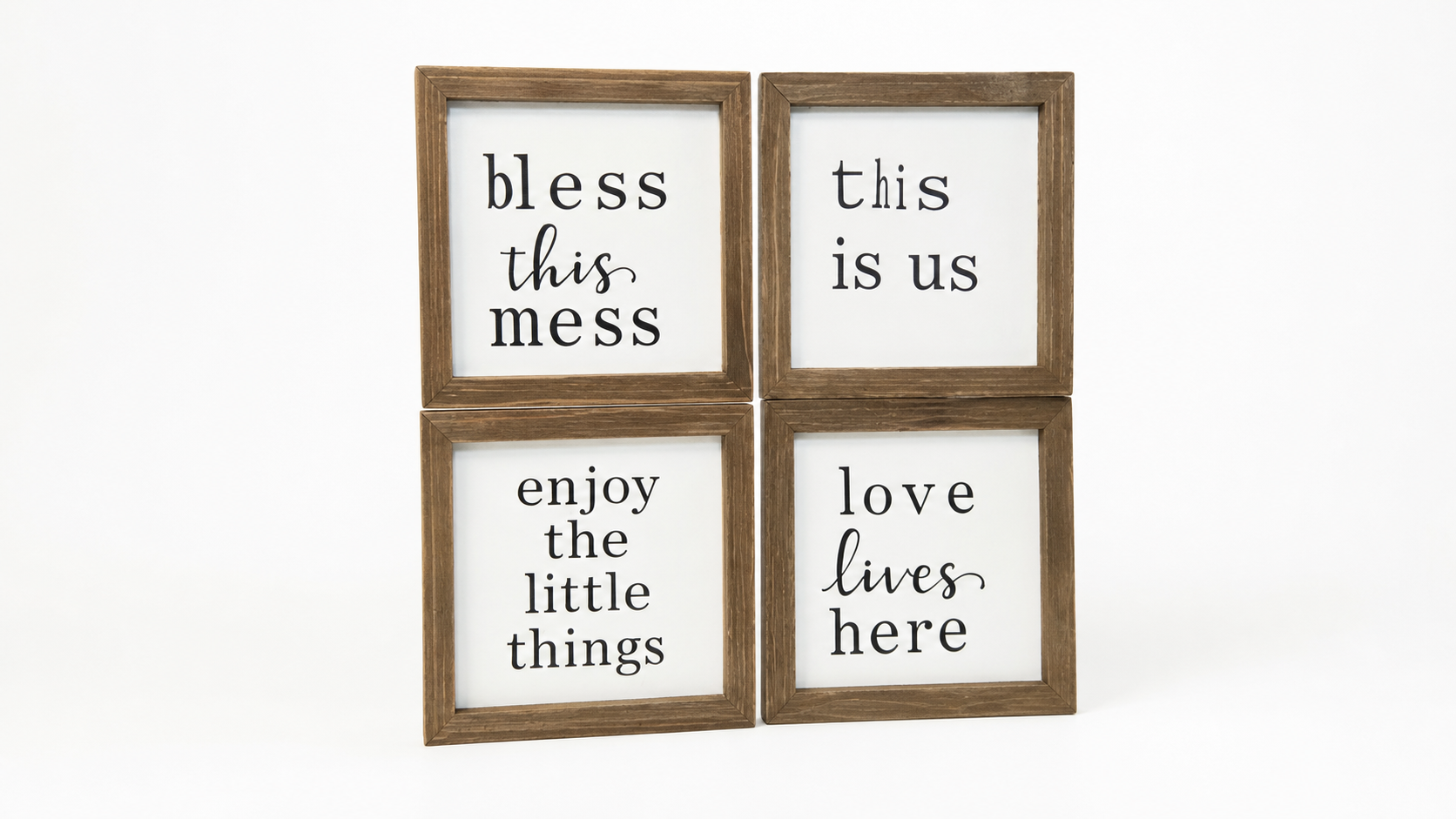 Set of Four Inspirational Quote Wall Art Frames