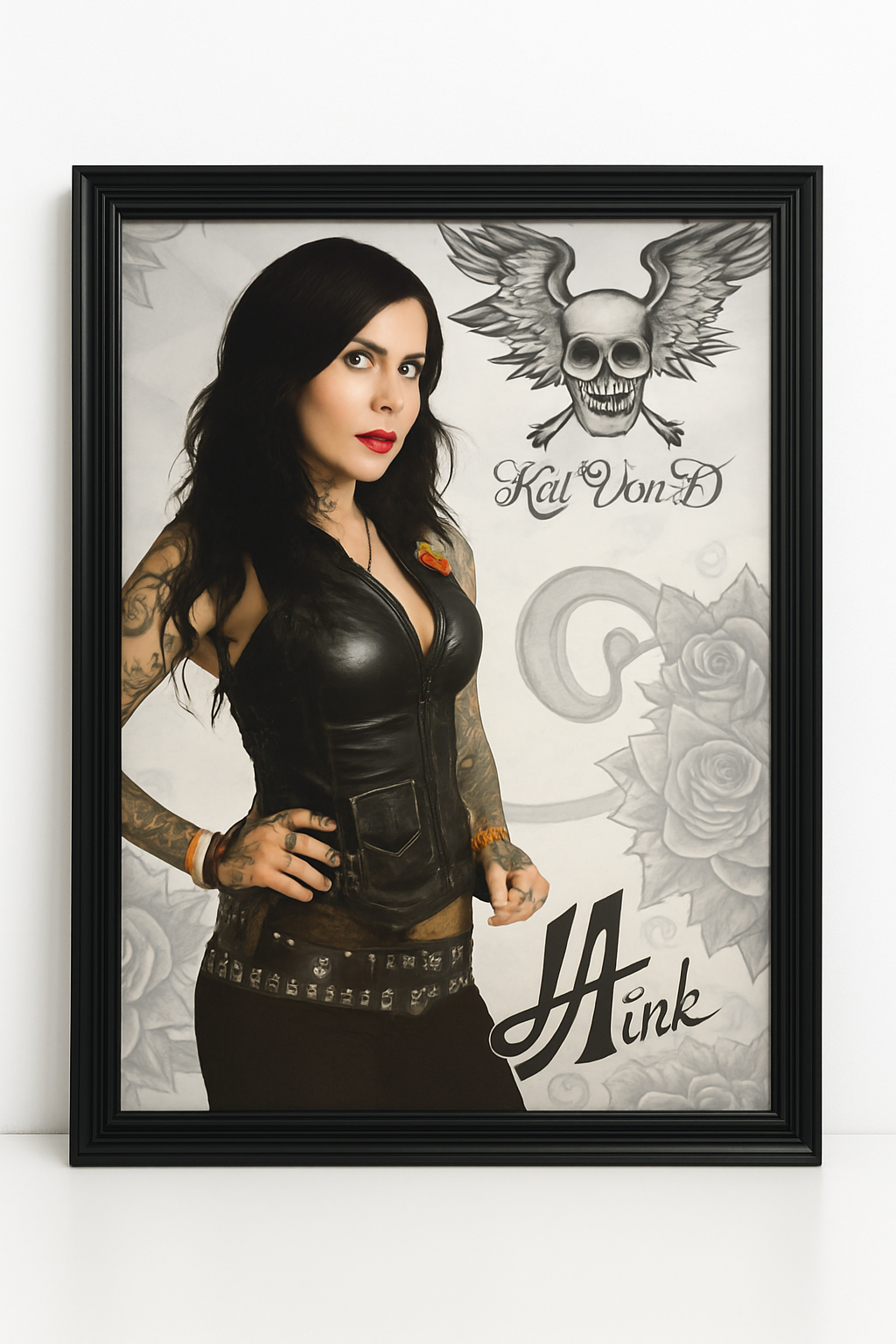 Framed Art Poster of Kat Von D