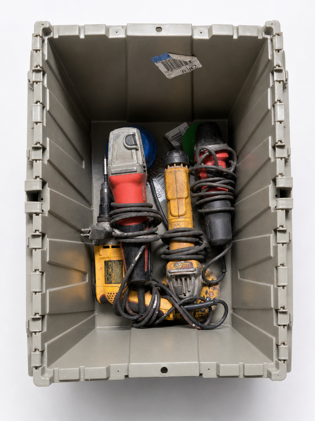 Assorted Power Tools Set with Storage Bin