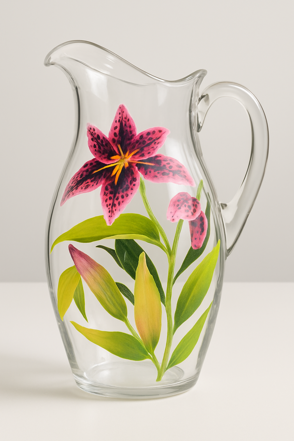 Hand-Painted Floral Glass Vase