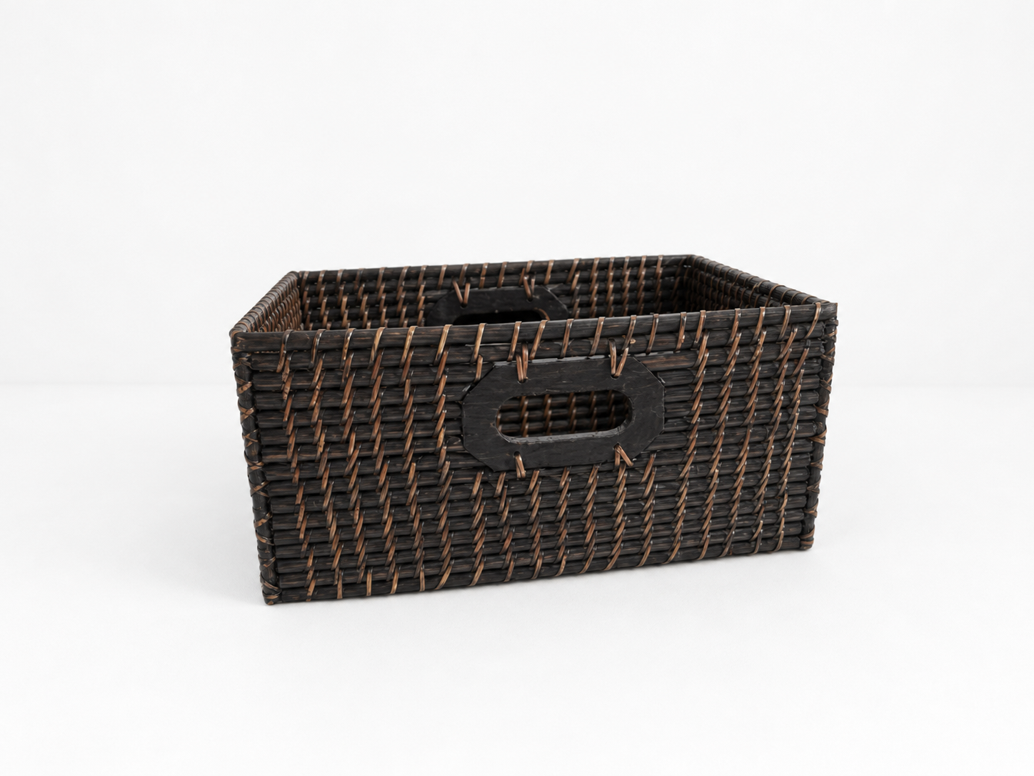 Woven Storage Basket with Handle Cutouts
