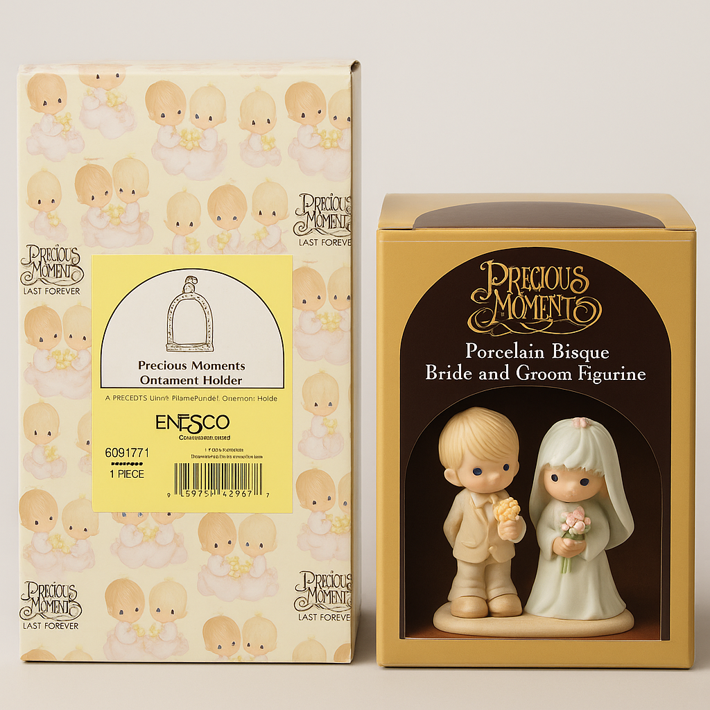Precious Moments Porcelain Bisque Bride and Groom Figurine