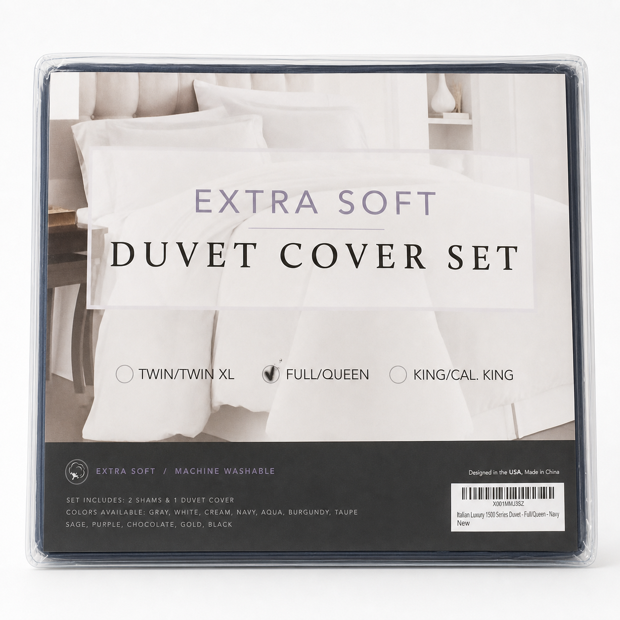 Extra Soft Full/Queen Duvet Cover Set with Shams