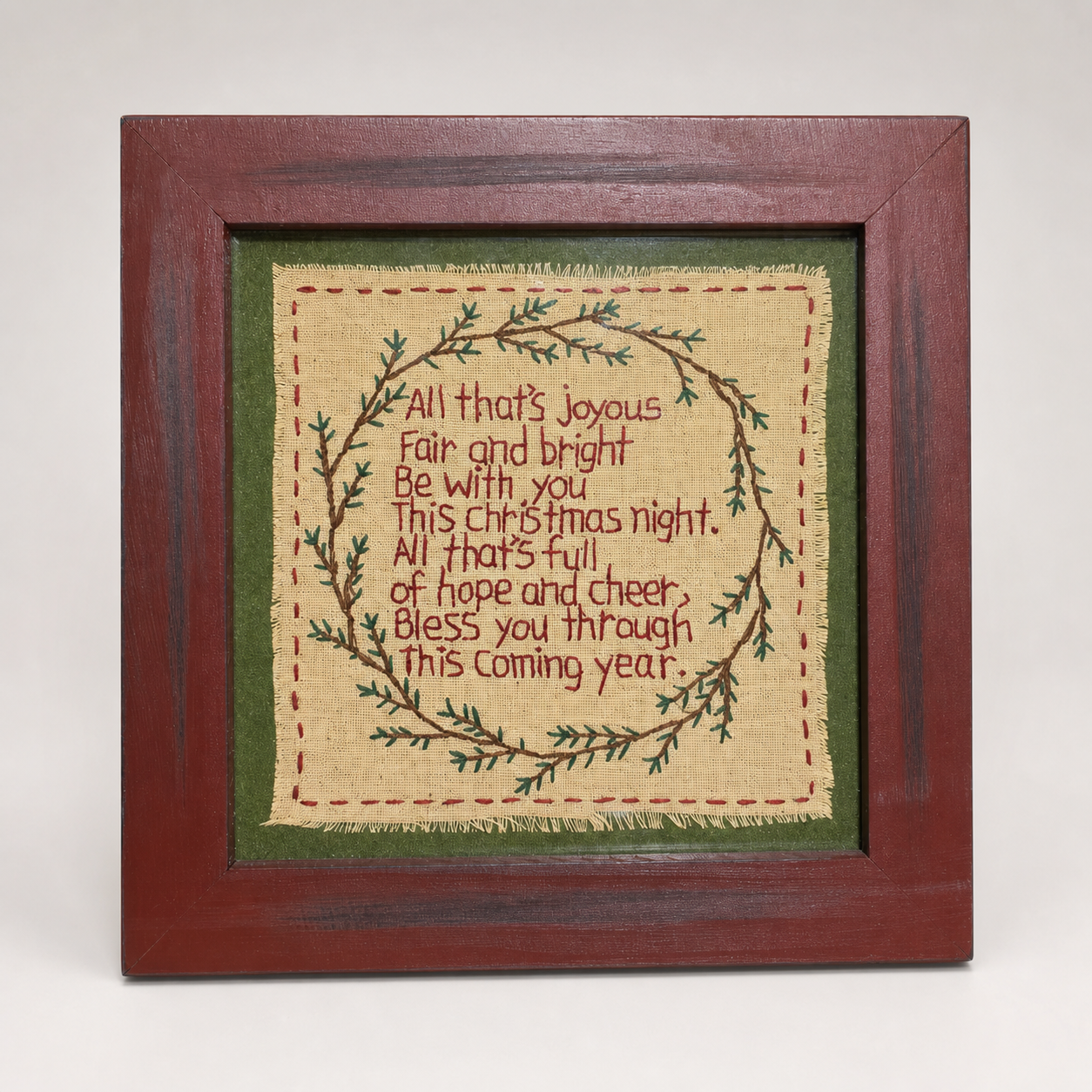 Christmas Embroidered Framed Wall Art