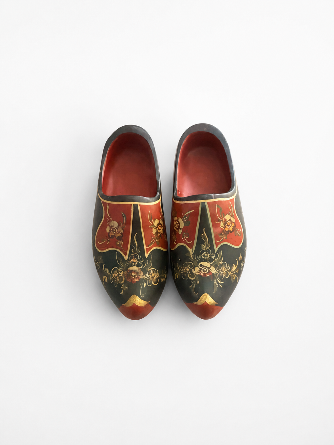 Hand-Painted Decorative Wooden Shoes