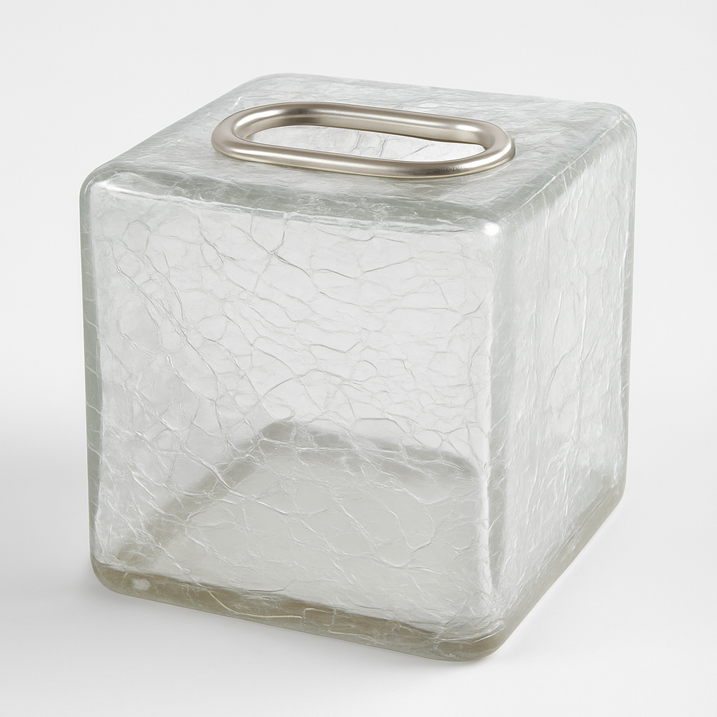 Crackled Glass Tissue Box Cover