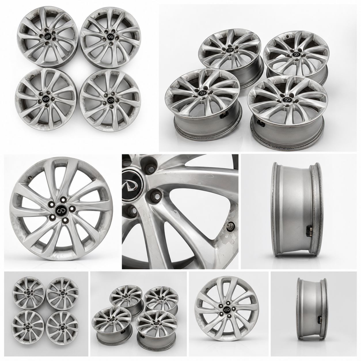 Set of Four Silver Alloy Car Wheels