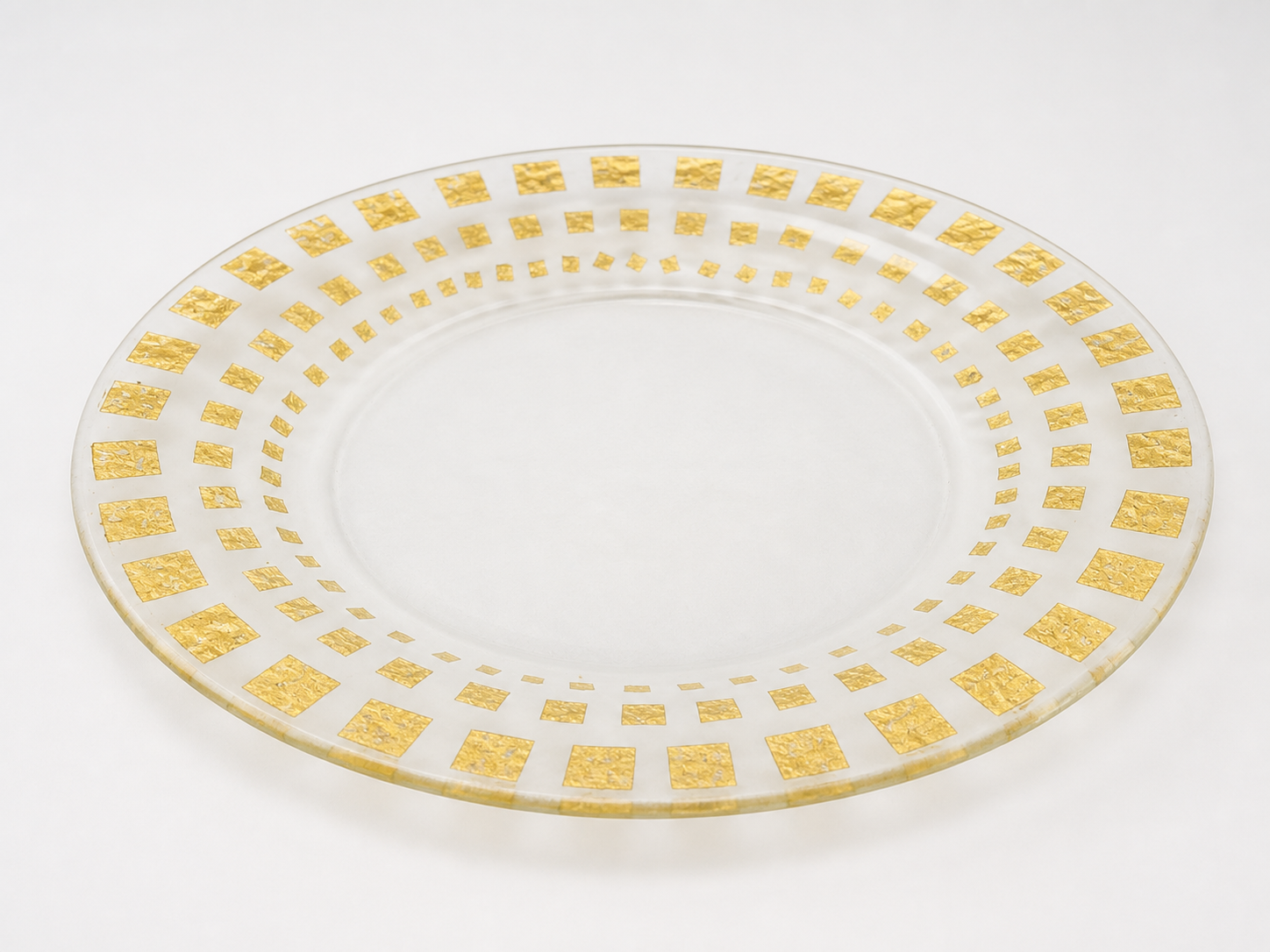 Glass Charger Plate with Gold Detailing