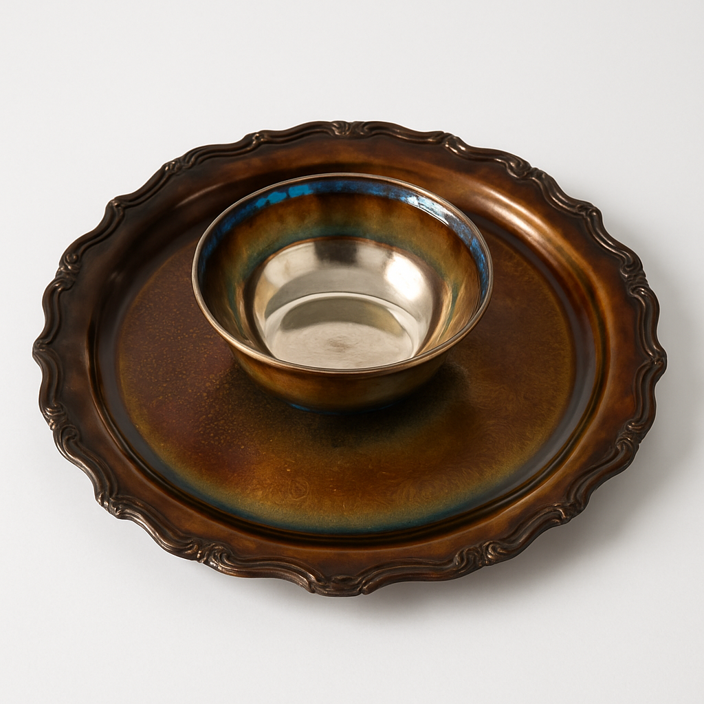 Vintage Carnival Glass Serving Platter Set