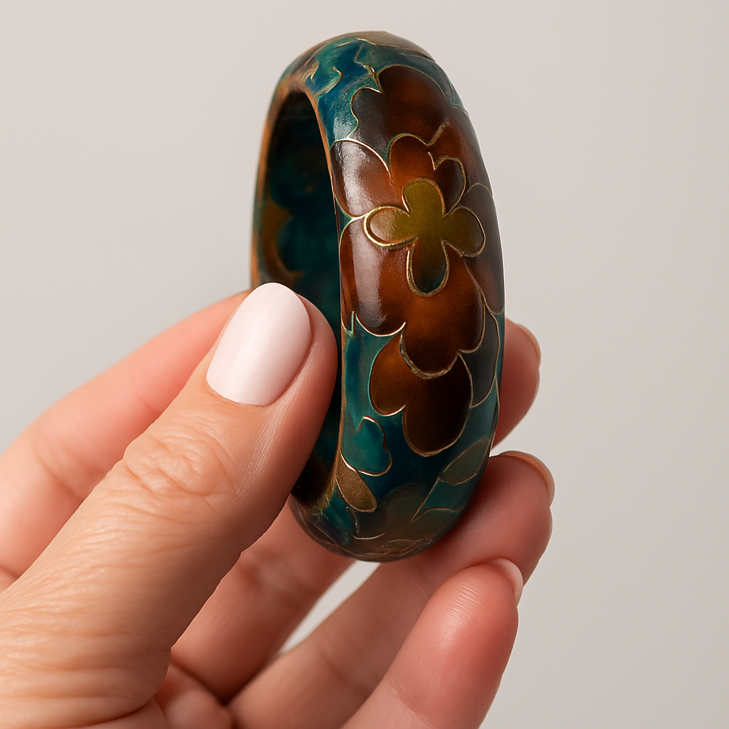 Vintage Cloisonné Bangle Bracelet