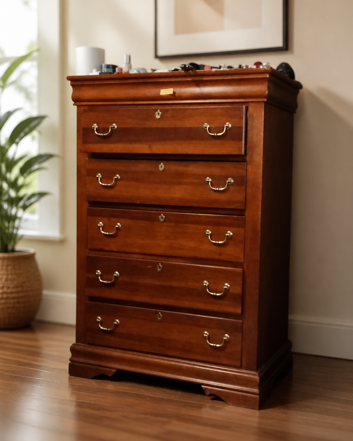 Solid Wood Cherry Chest of Drawers