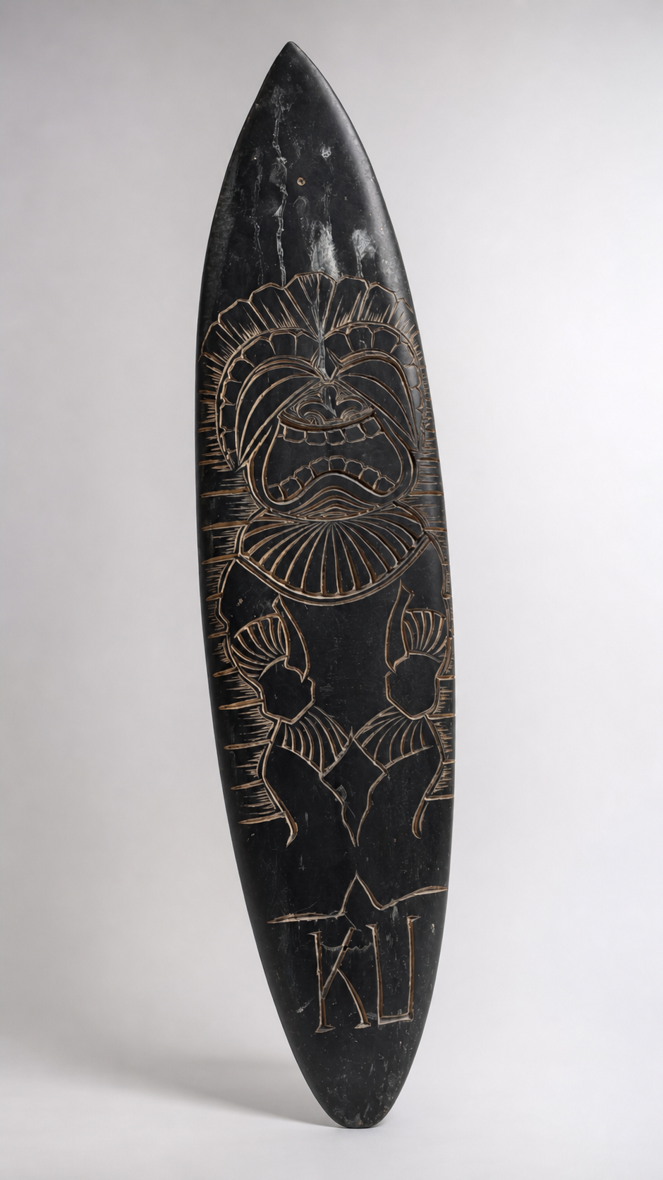 Handcrafted Tiki Design Surfboard Wall Art